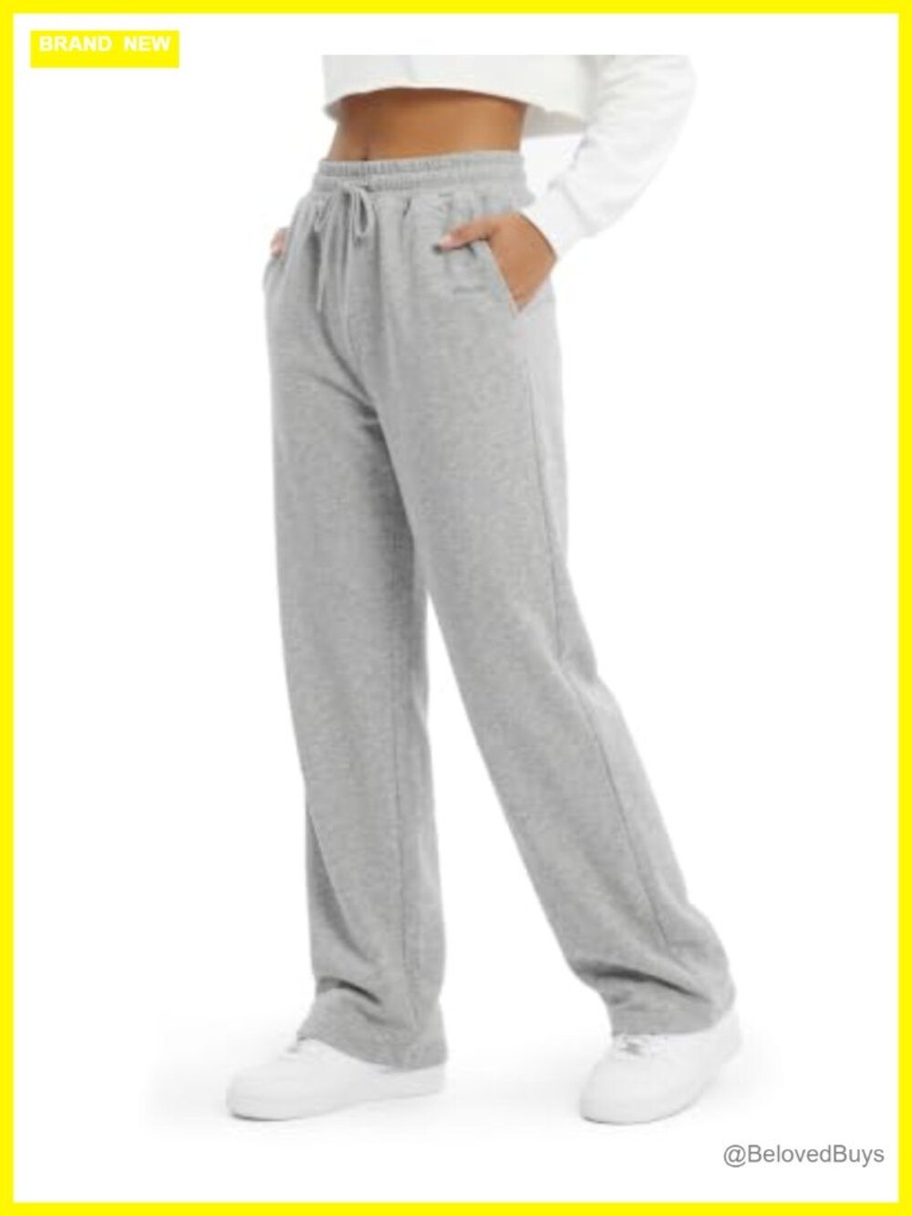 Tall Women's Wide Leg Sweatpants 32/34 Inseam with Pockets